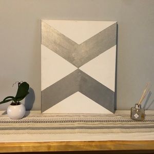 Chevron painted canvas wall art